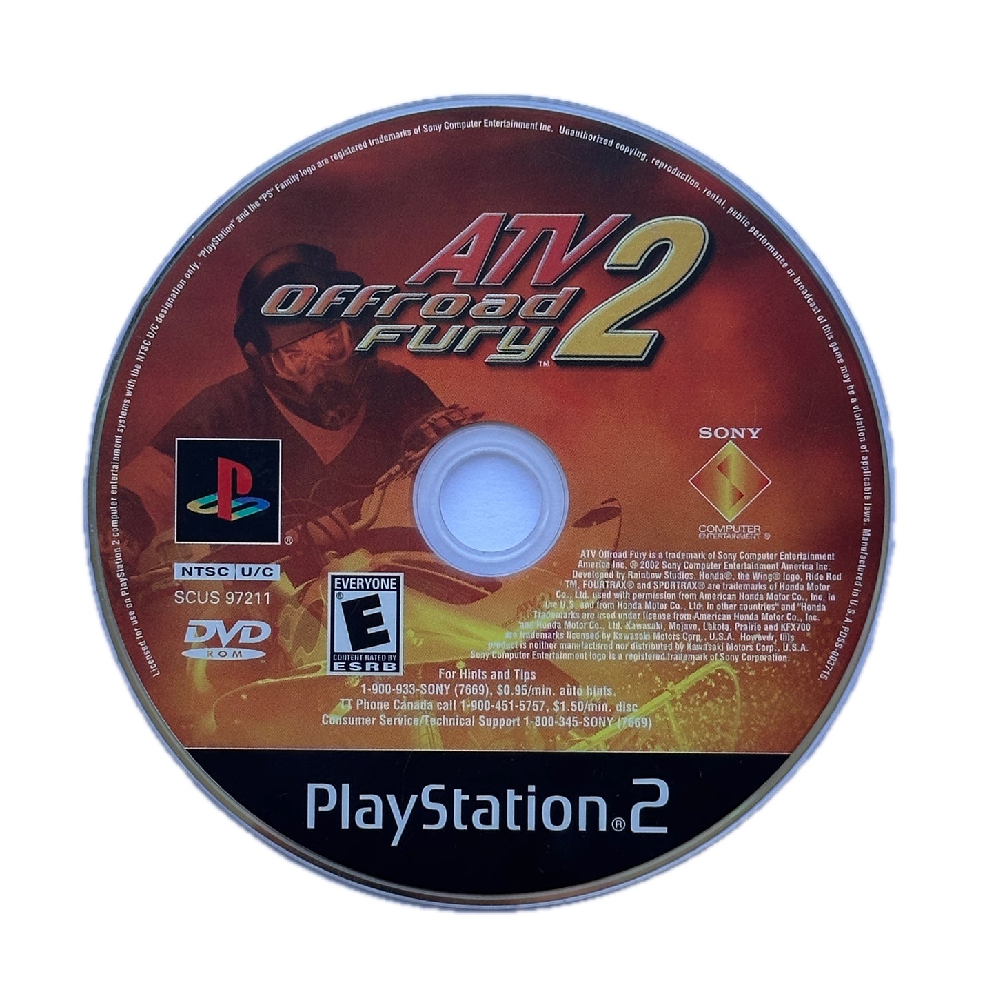 ATV Off Road Fury 2 PS2 Playstation 2 Loose Disc