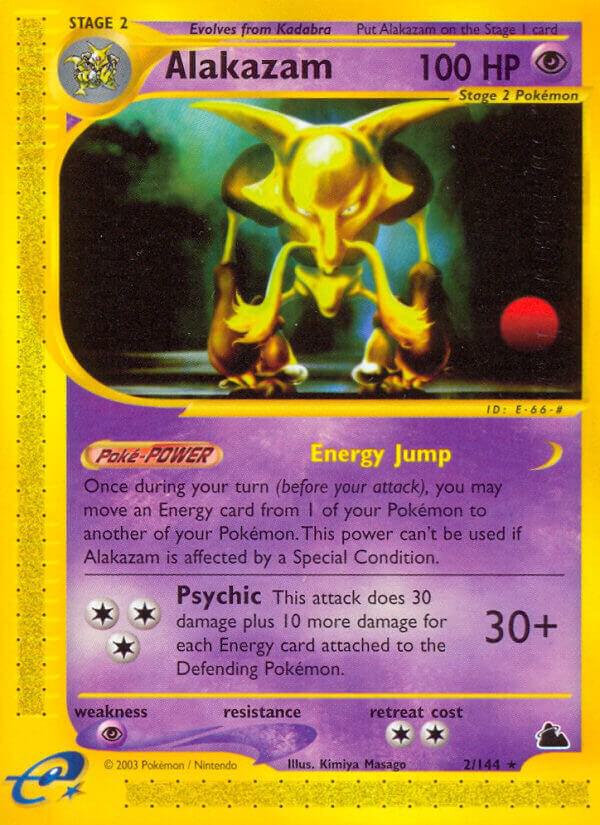 Alakazam 2/144 Reverse Holo Pokémon E-Series Skyridge Raw