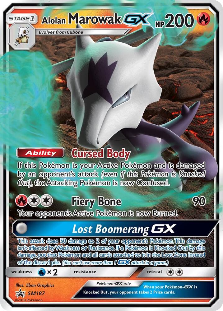 Alolan Marowak GX SM187 Pokémon Sun & Moon Promos Raw