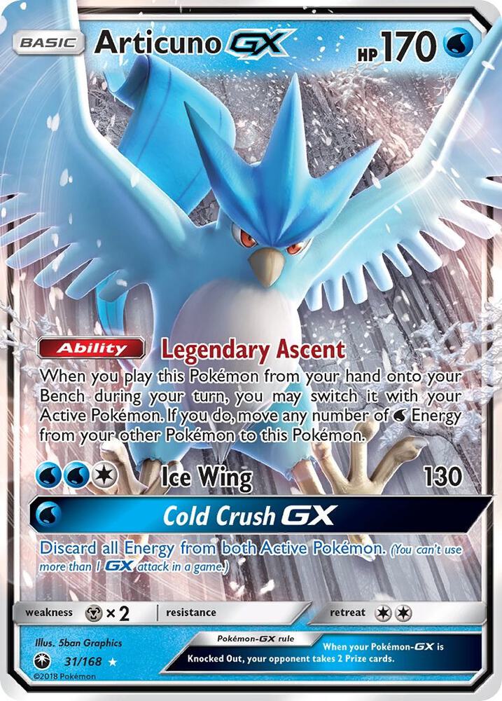 Articuno GX 31/168 Pokémon Celestial Storm Raw