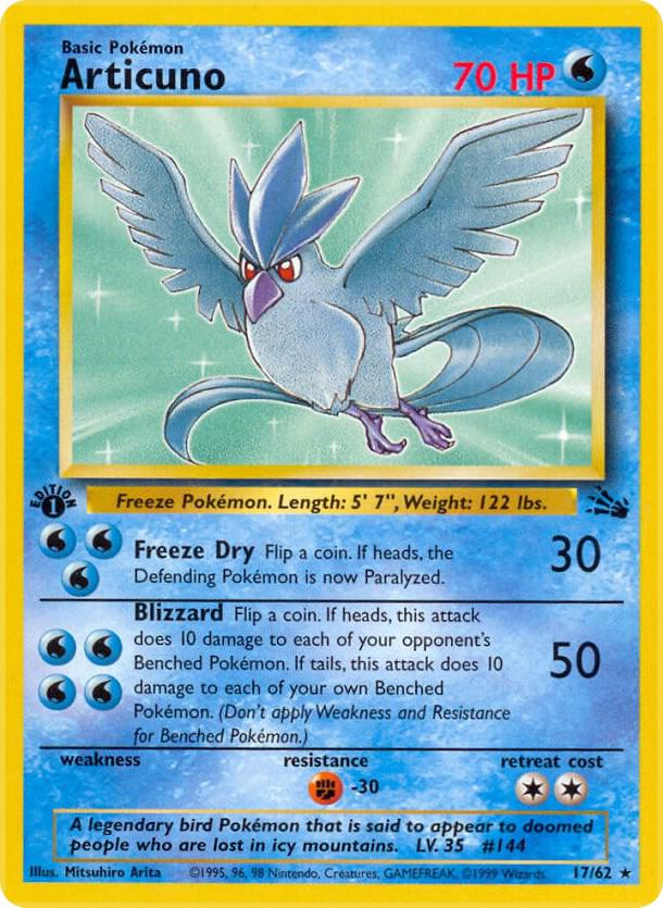 Articuno 17/62 Pokémon Fossil Raw