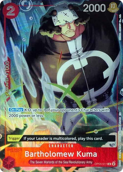 Bartholomew Kuma OP05-011 AA The Seven Warlords of The Sea Binder Collection Raw