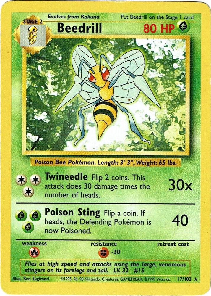 Beedrill 17/102 Pokémon Base Set Raw