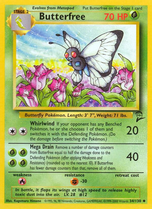 Butterfree 034/130 Pokémon Base Set 2 Raw