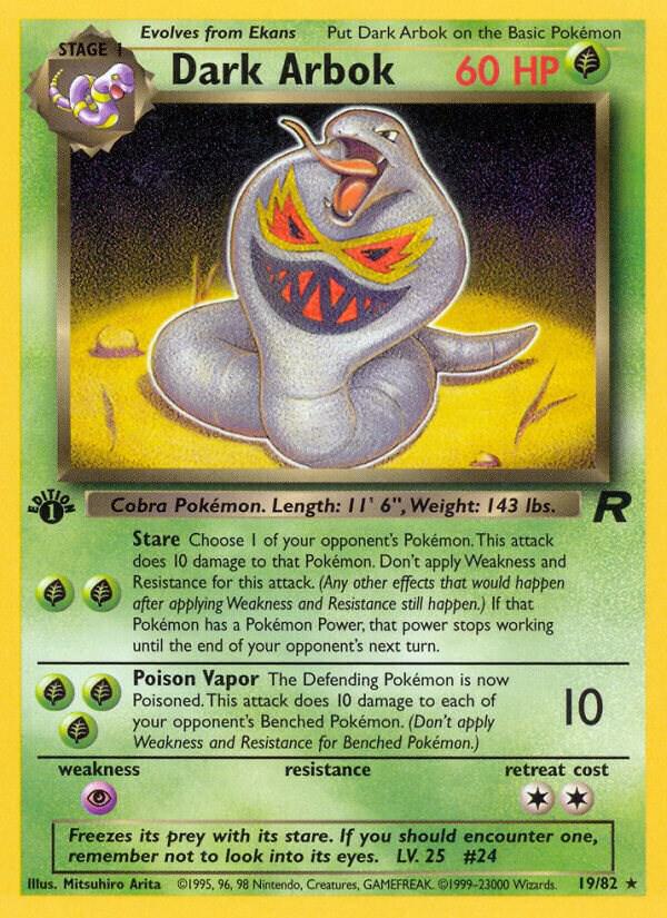 Dark Arbok 19/82 Pokémon Team Rocket Raw