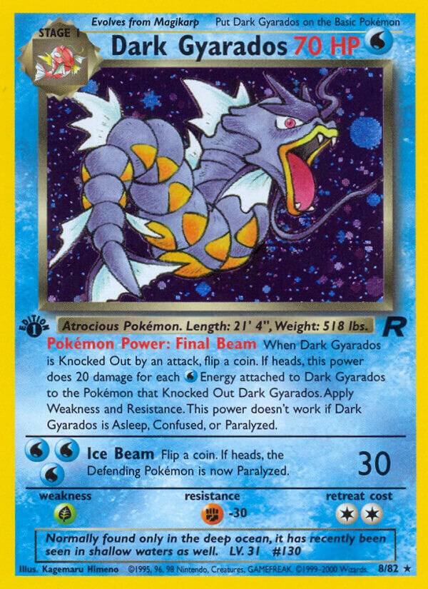 Dark Gyarados Holo 8/82 Pokémon Team Rocket Raw