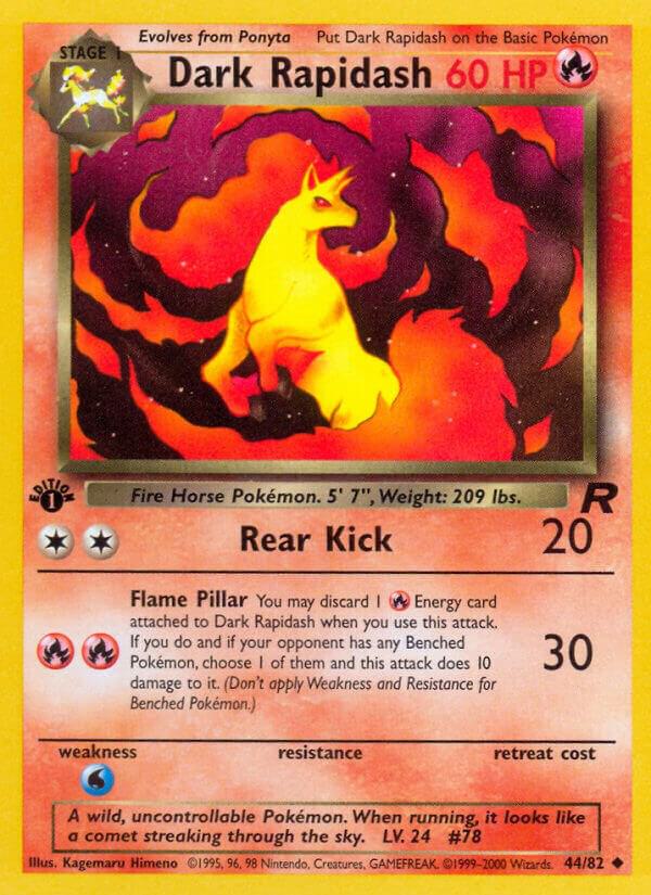 Dark Rapidash 44/82 Pokémon Team Rocket Raw