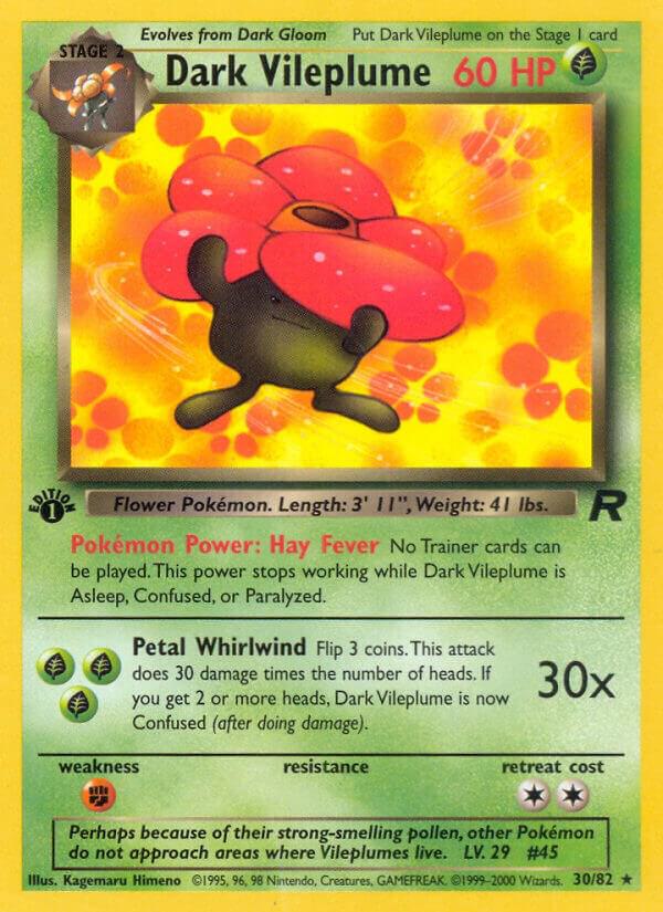 Dark Vileplume 30/82 Pokémon Base Set Team Rocket Raw