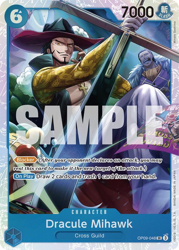 Dracule Mihawk SR OP09-048 Emperors in The New World One Piece Raw