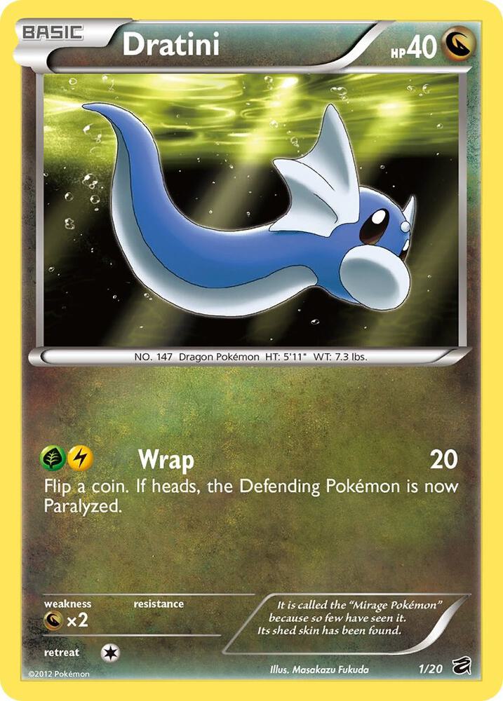 Dratini Holo 01/20 Pokémon Dragons Vault Raw