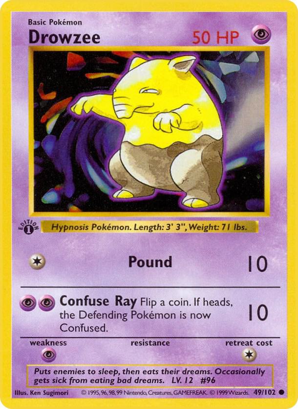 Drowzee 049/102 Pokémon Base Set Shadowless Raw