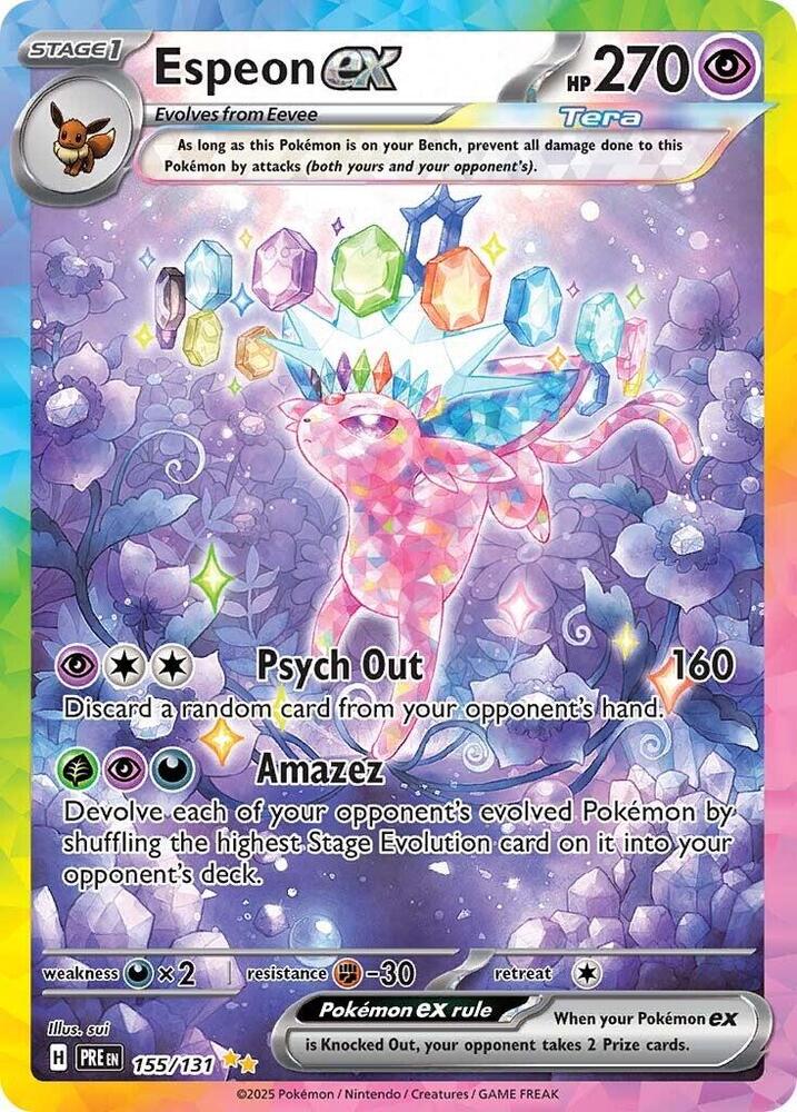 Espeon EX 155/131 Pokémon Prismatic Evolutions Raw