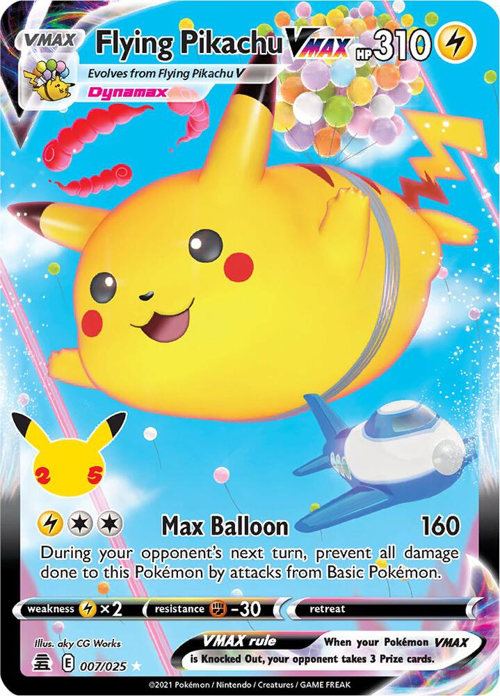 Flying Pikachu VMAX 7/25 Pokémon Celebrations Raw