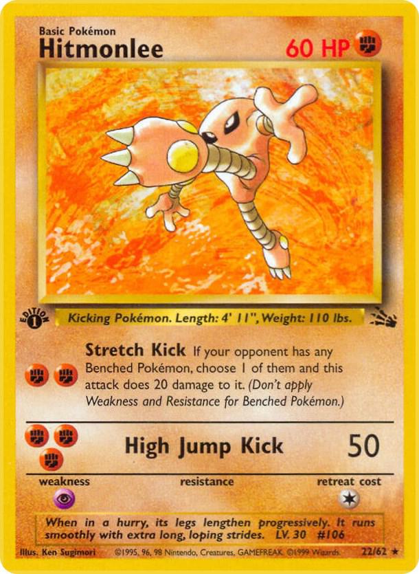 Hitmonlee 22/62 Pokémon Fossil Raw