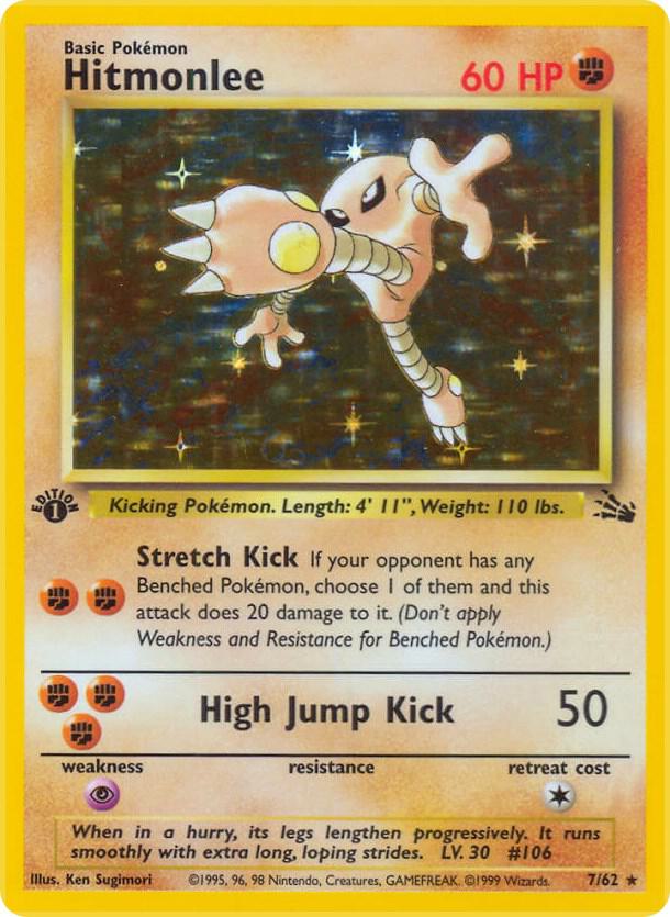Hitmonlee 7/62 Pokémon Fossil Raw
