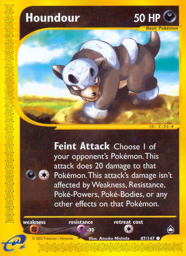 Houndour 87/147 Pokémon E-Series Aquapolis Raw