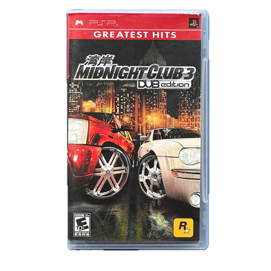Midnight Club 3 Dub Edition Greatest Hits Sony PSP Complete in Box
