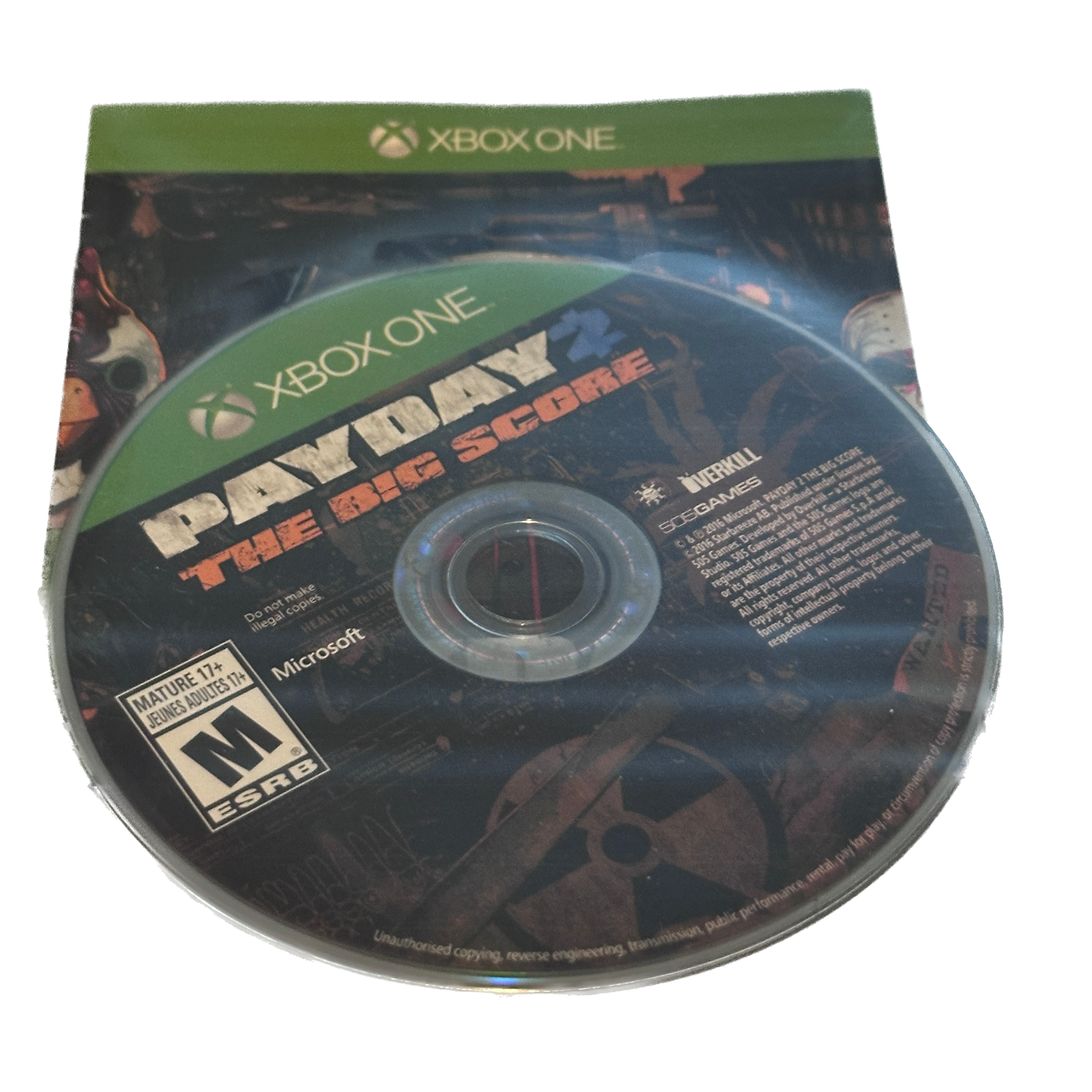 Pay Day 2 The Big Score Xbox One Loose Disc & Codes
