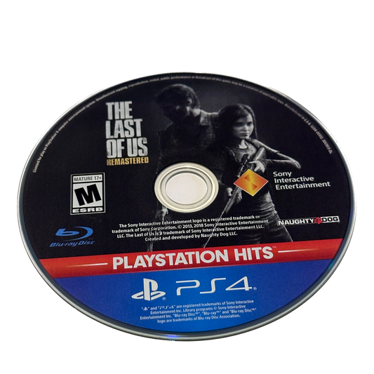 The Last of us Remastered Greatest Hits Sony PS4 Playstation 4 Loose Disc