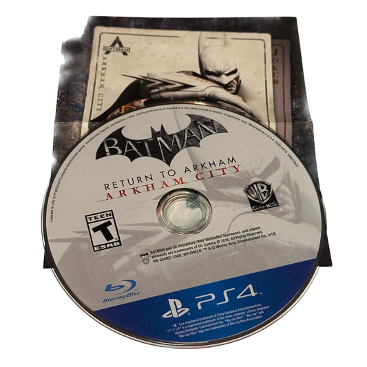 Batman Return To Arkham Arkahm City Sony PS4 Playstation 4 Loose Disc & Codes