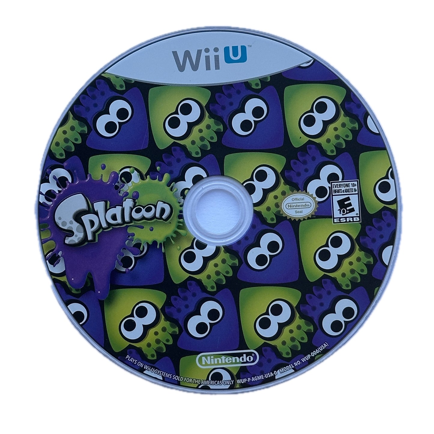 Loose Disc of Splatoon for Wii U on. white Background