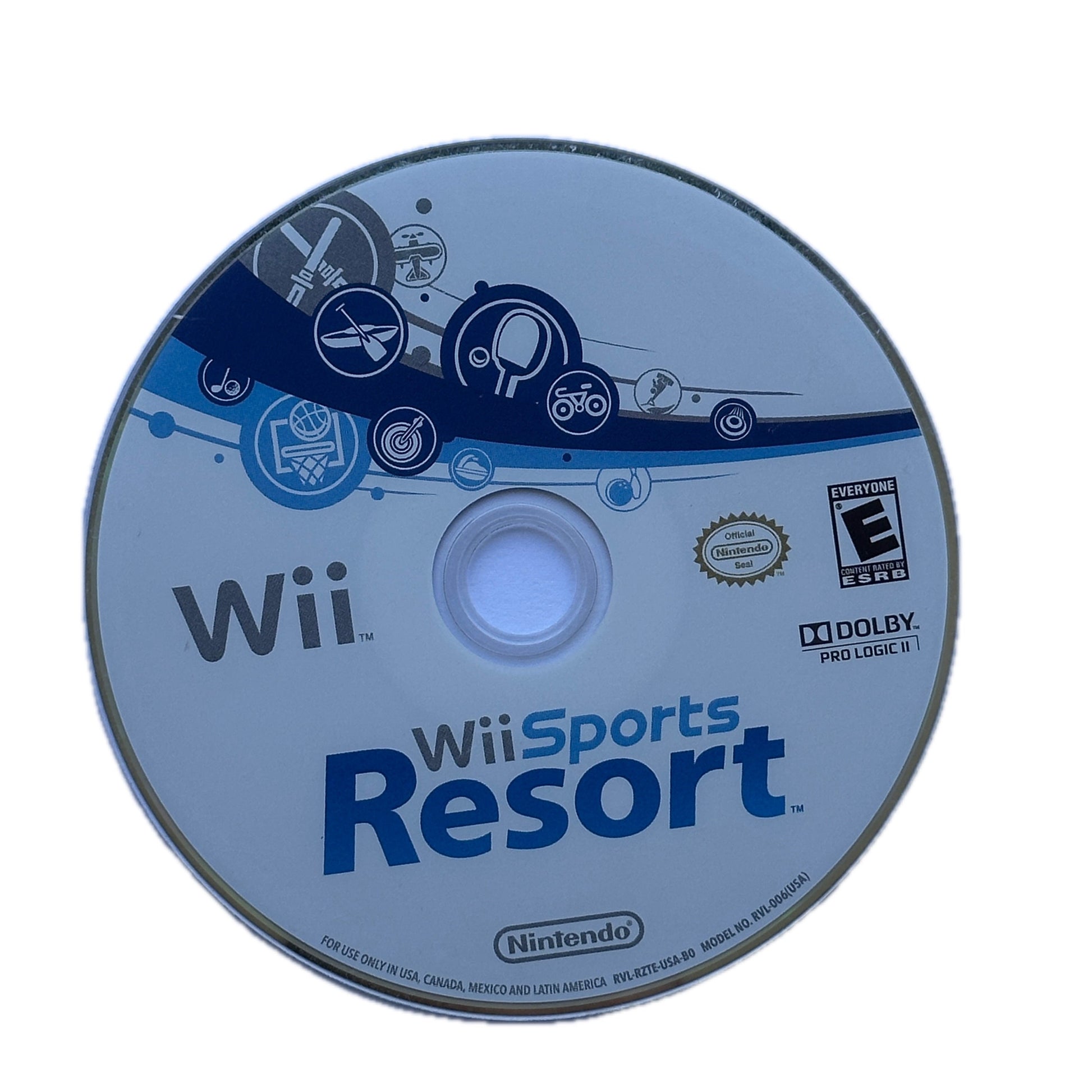 Wii Sports game disc with Nintendo logo on a white background