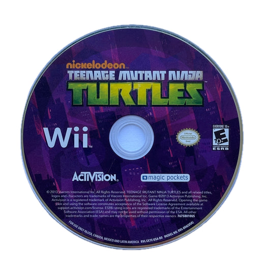 Nickolodeon Teenage Mutant Ninja Turtles Nintendo Wii Loose Disc