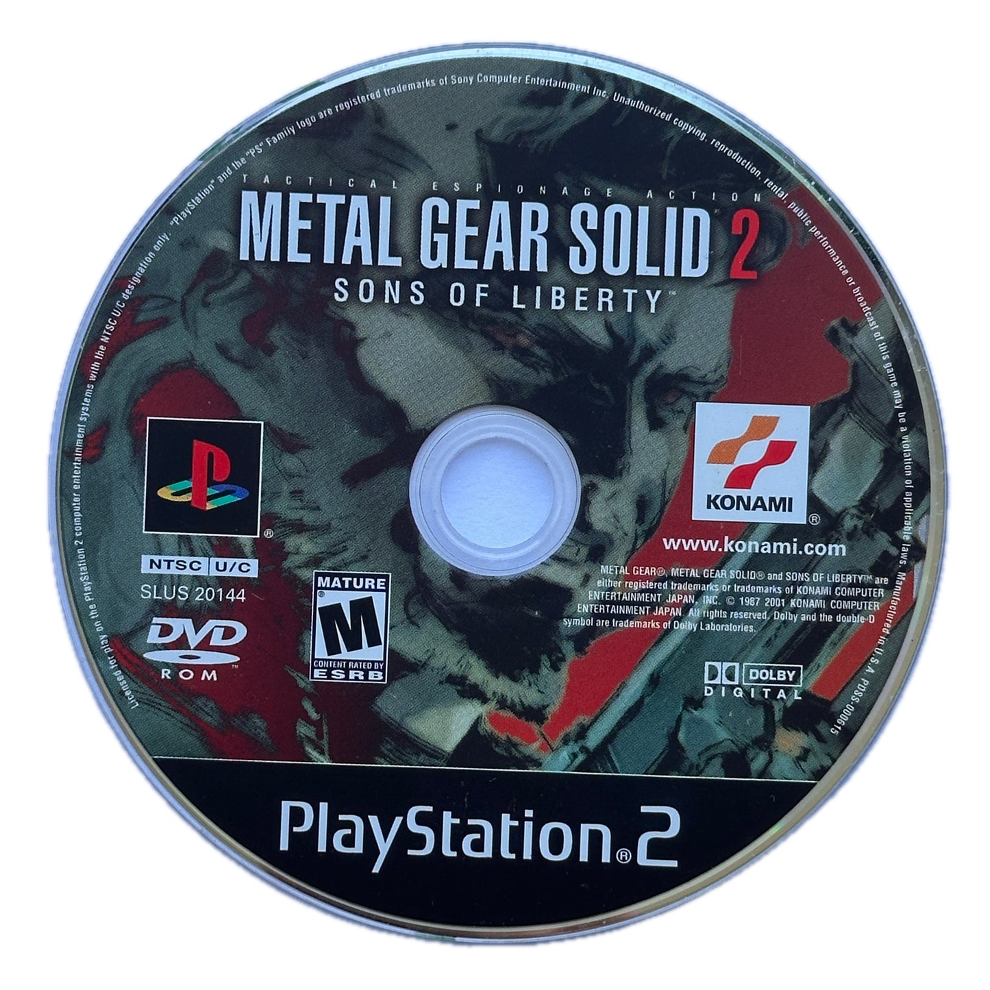Metal Gear Solid 2 Sons of Liberty PS2 Playstation 2 Loose Disc