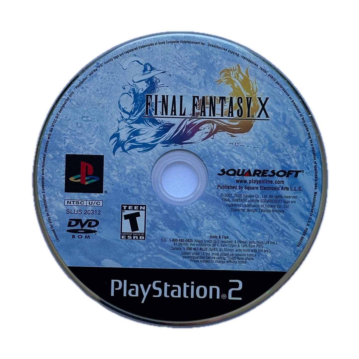 Final Fantasy X PS2 Playstation 2 Loose Disc