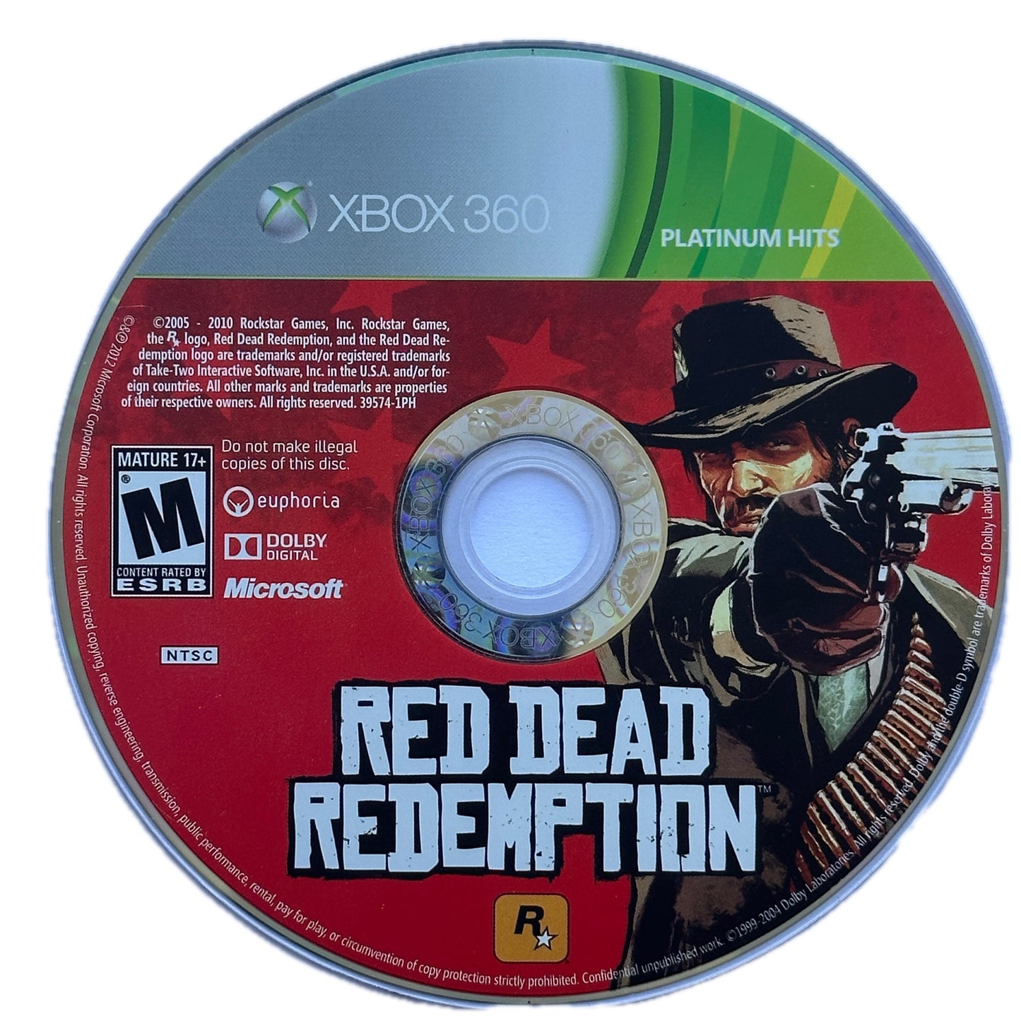 Red Dead Redemption Platinum Hits Xbox 360 Loose Disc