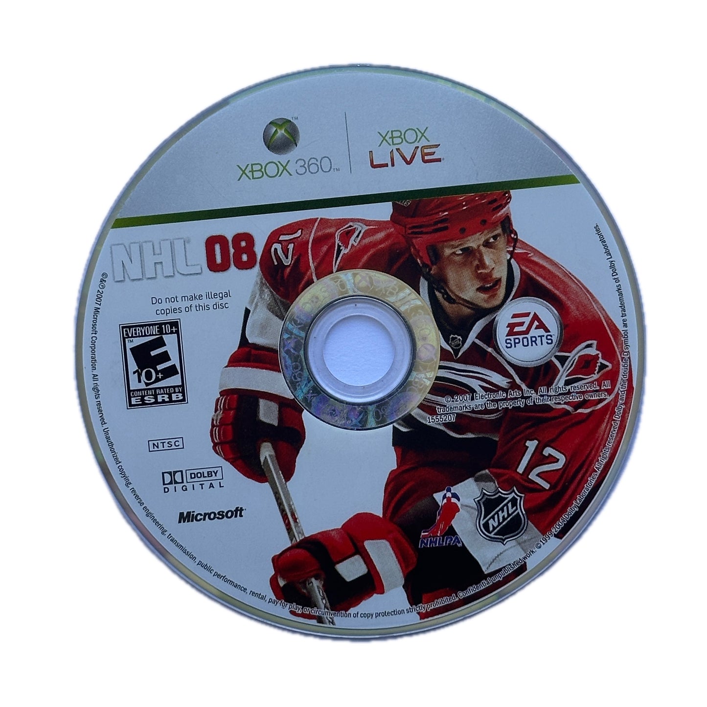 NHL 08 XBox 360 Loose Disc