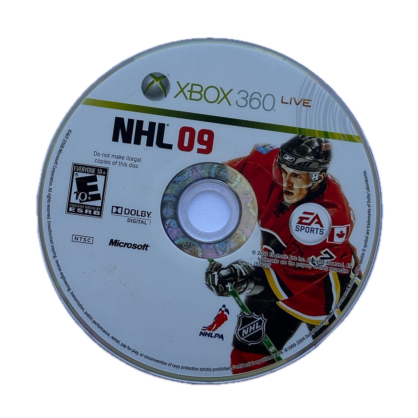 NHL 09 XBox 360 Loose Disc