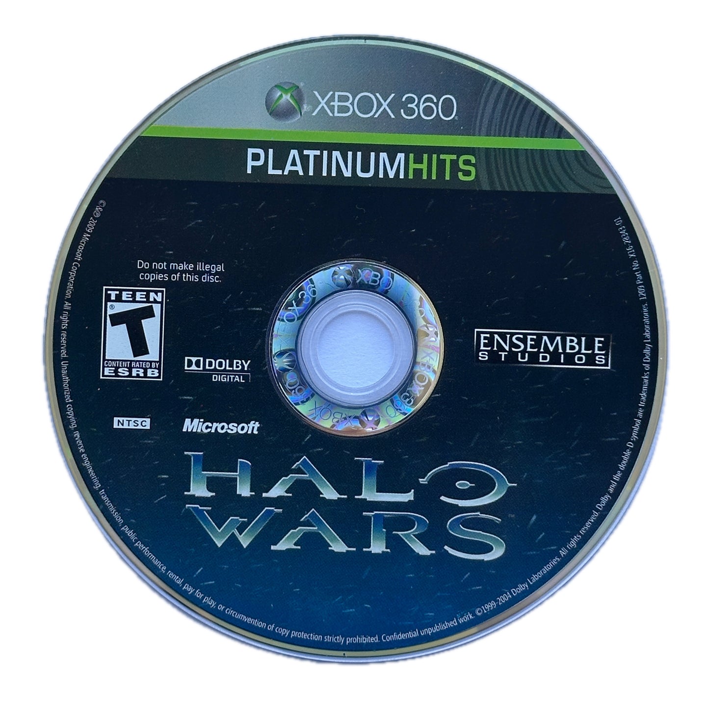 Halo Wars Platinum Hits Xbox 360 Loose Disc