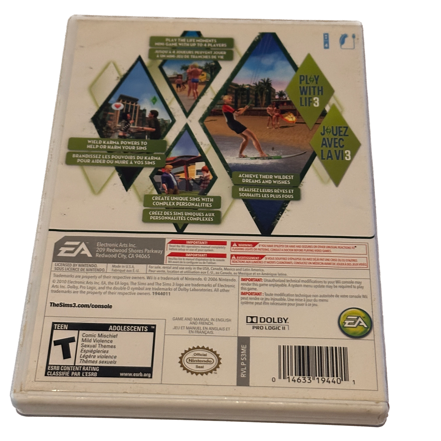 The Sims 3 Nintendo Wii Complete in Box With Manuals