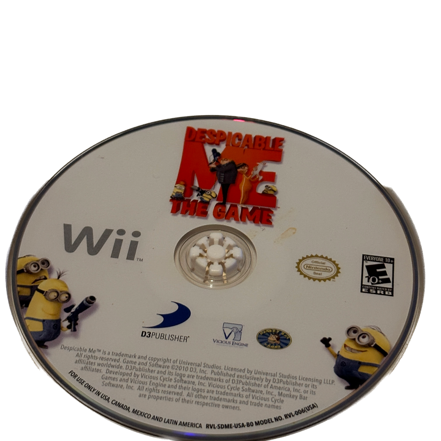 Despicable Me The Game Nintendo Wii Complete in Box Without Manual