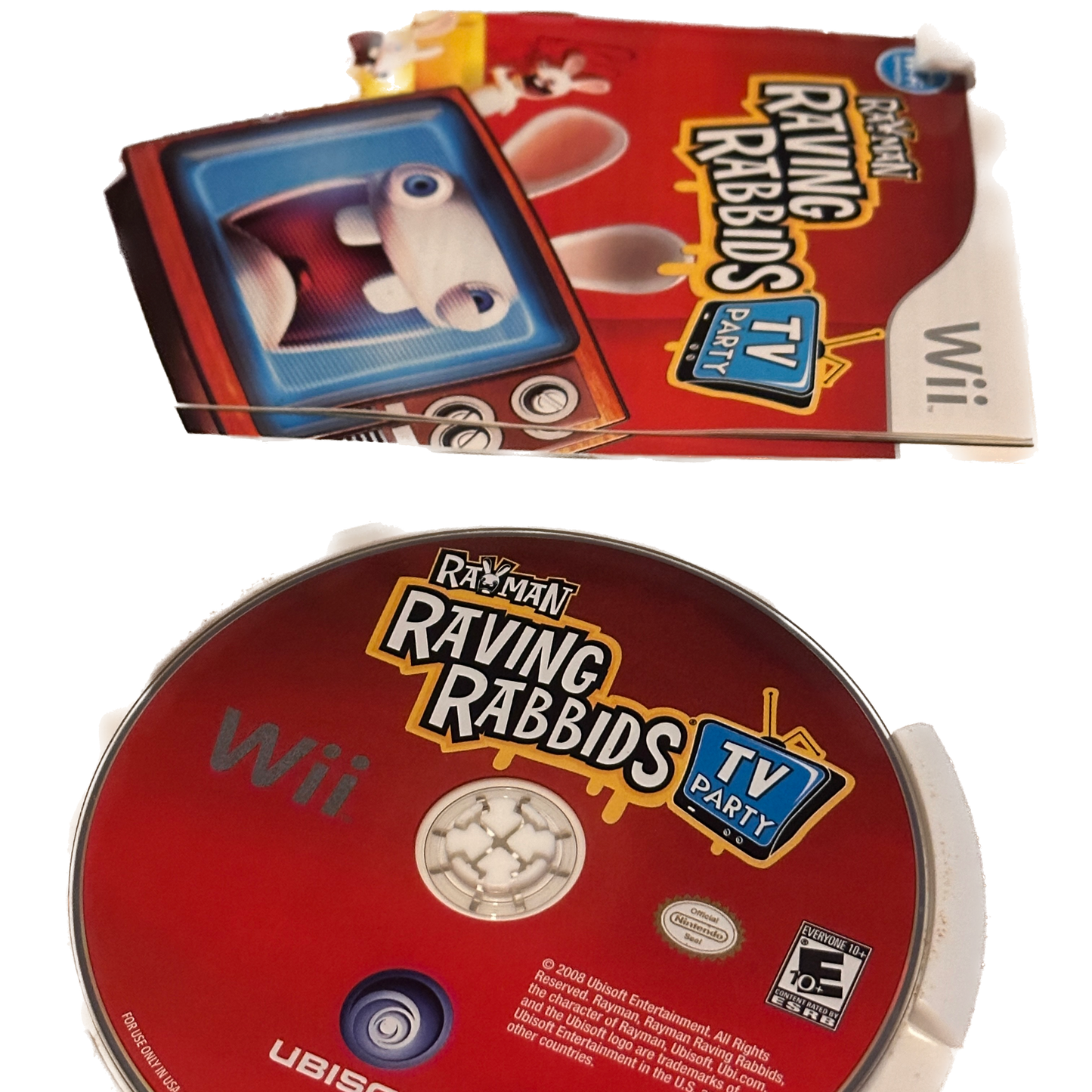 Rayman Raving Rabbids TV Party Nintendo Wii Complete in Box Damaged Box