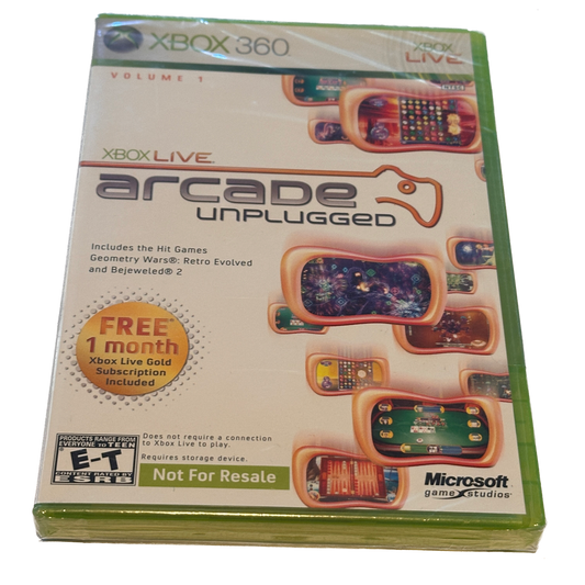 Arcade Unplugged Xbox 360 Factory Sealed