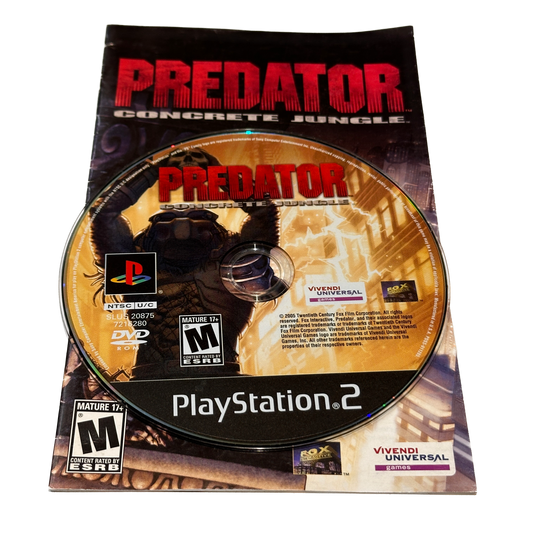 Predator Concrete Jungle Sony PS2 Playstation 2 Loose Disc & Manual