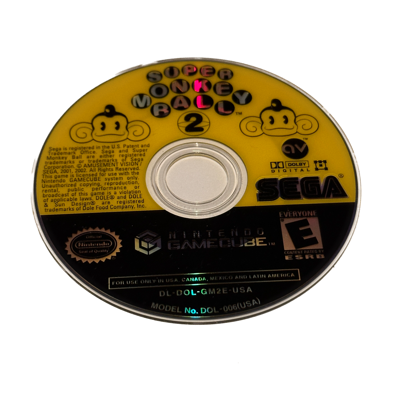 Super Monkey Ball 2 Nintendo Gamecube Loose Disc