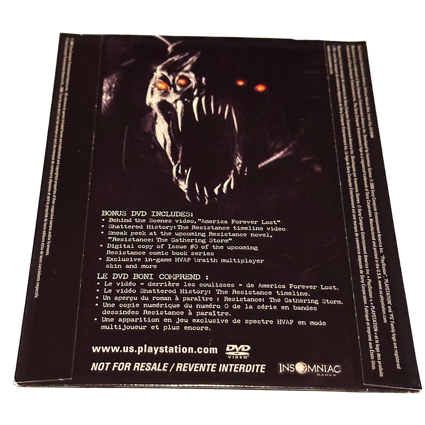 Resistance 2 Collectors Bonus DVD Edition Sony PS3 Playstation 3 Complete in Box