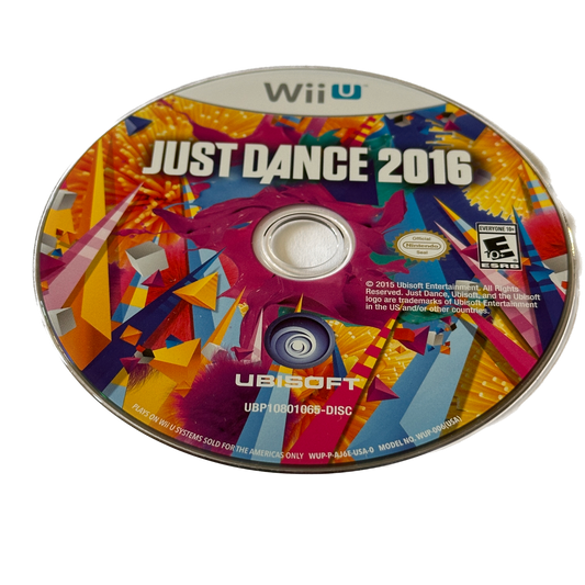 Just Dance 2016 Nintendo Wii U Loose Disc