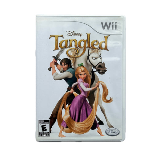 Disney Tangled game for Wii with characters on a white background