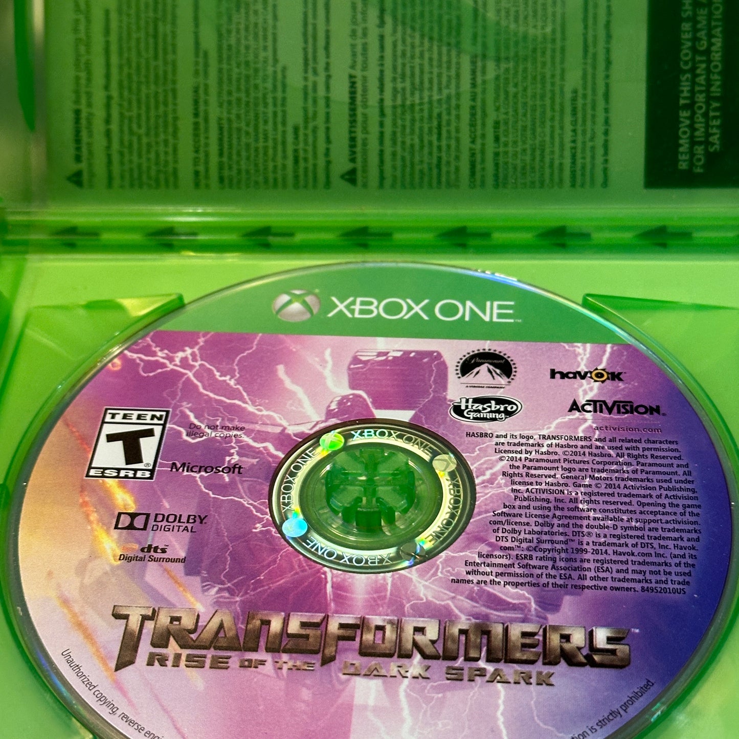 Transformers Rise of The Dark Spark Xbox One Complete in Box