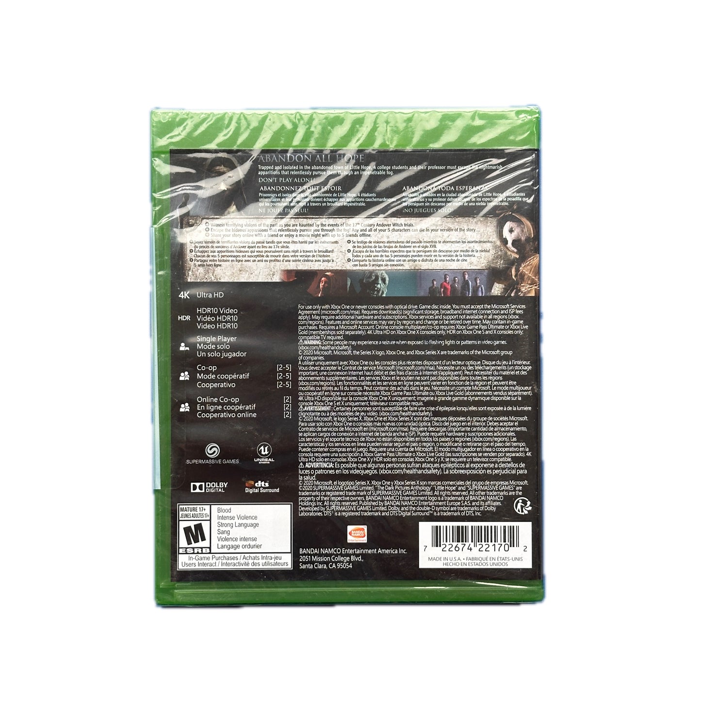 Dark Pictures Anthology Little Hope Xbox One & Xbox Series X Factory Sealed