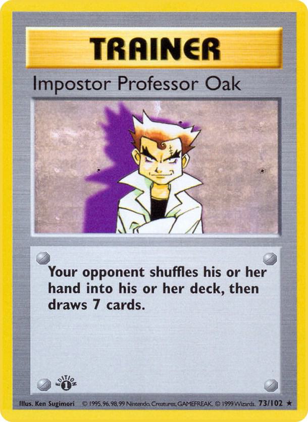 Imposter Professor Oak 73/102 Pokémon Base Set Shadowless Raw