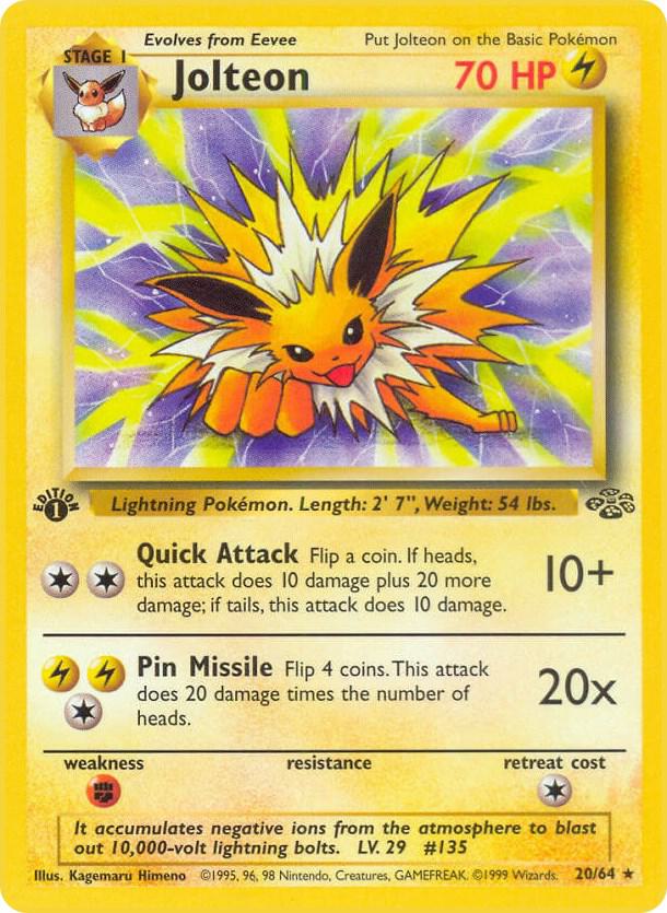 Jolteon 20/64 Pokémon Jungle Raw