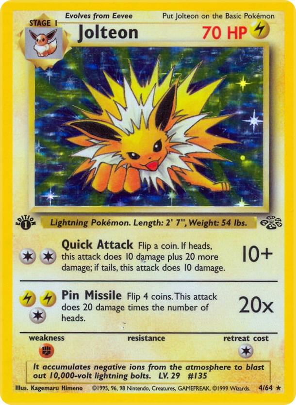 Jolteon Holo 4/64 Pokémon Jungle Raw