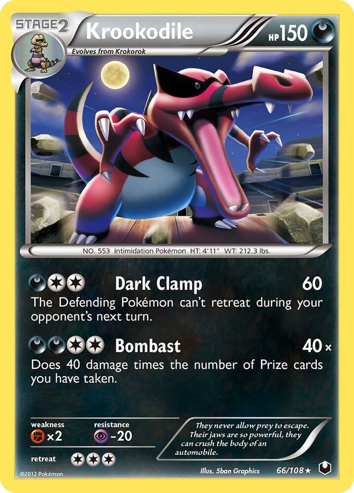 Krookodile 66/108 Pokémon Dark Explorers Raw