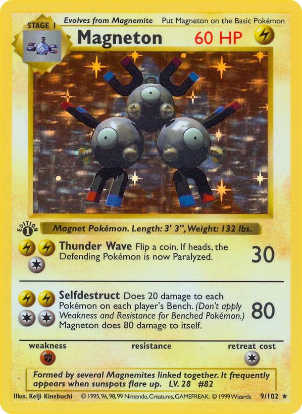 Magneton Holo 9/102 Pokémon Base Set Shadowless