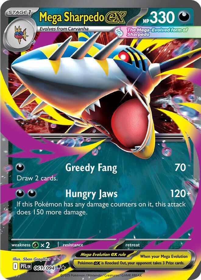 Mega Sharkpedo EX 61/94 Pokémon Phantasmal Flames Raw